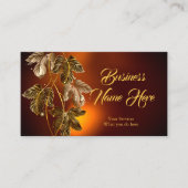 Carte De Visite Élégant Brown or Feuilles Bronze brillant (Devant)