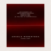 Carte De Visite Élégant Brown rouge professionnel plié (Extérieur déplié)