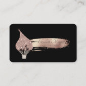 Carte De Visite Elegant Brush Stroke Glitter Whisk Sweets Black (Devant)
