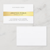 Carte De Visite Elégant Bureau du Procureur Moderne Gold White Chi (Devant / Derrière)