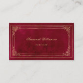 Carte De Visite Elégant Burgundy Gold personnalisable (Devant)