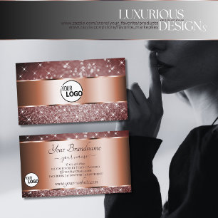 Carte De Visite Élégant Burgundy Parties scintillant Stars Logo 