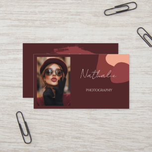 Carte De Visite Elégant burgundy Vision Photographie