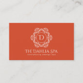 Carte De Visite Élégant Burnt Orange Masseuse Spa Professionnel (Devant)