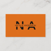 Carte De Visite Élégant Burnt Orange QR Code Monogramme Logo Boho (Devant)