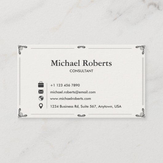 Carte De Visite Elegant Business Card (Devant)