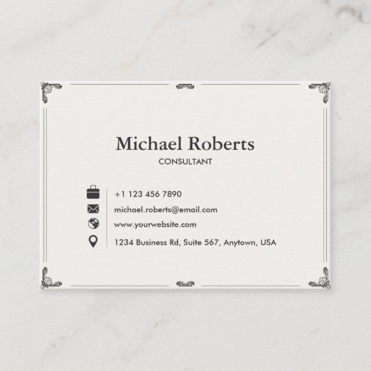 Carte De Visite Elegant Business Card | Modern Design 3.5" × 2.5" (Devant)