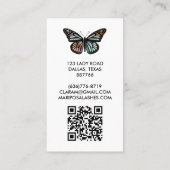 Carte De Visite Élégant Butterfly Monarch Beauté Lashes QR Code (Dos)