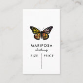 Carte De Visite Elegant Butterfly Monarch CUSTOM PRICE TAG (Devant)