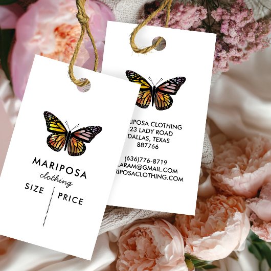Carte De Visite Elegant Butterfly Monarch CUSTOM PRICE TAG