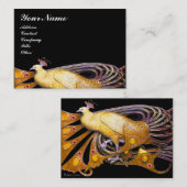 CARTE DE VISITE ÉLÉGANT CACHET EN JAUNE, NOIR (Devant / Derrière)