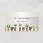 Carte De Visite Élégant Cactus à bande chic (Devant)