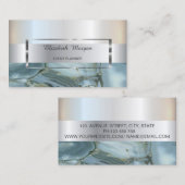 Carte De Visite Elégant Cadre Argent Tendance, Marbre (Devant / Derrière)