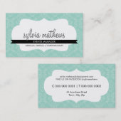 Carte de visite ÉLÉGANT :: cadre damassé élégant 9 (Devant / Derrière)