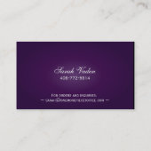 Carte De Visite Elégant cadre de couronne violet et argenté (Dos)