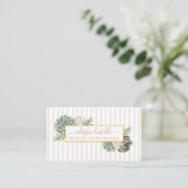 Carte De Visite Elégant cadre de feuillage floral sophistiqué et b (Debout devant)