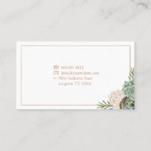 Carte De Visite Elégant cadre de feuillage floral sophistiqué et b (Dos)