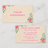 Carte De Visite Elégant cadre de jardin Rose Moderne Professionnel (Devant / Derrière)