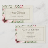 Carte De Visite Élégant cadre de la forêt rose beige clair (Devant / Derrière)