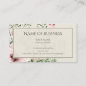 Carte De Visite Élégant cadre de la forêt rose beige clair (Dos)