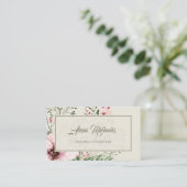 Carte De Visite Élégant cadre de la forêt rose beige clair (Debout devant)