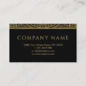 Carte De Visite Élégant cadre de monogramme or (Dos)