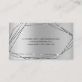 Carte De Visite Élégant cadre de parties scintillant argent clous (Dos)