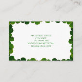 Carte De Visite Elégant cadre de trèfle vert St.Patrick (Dos)