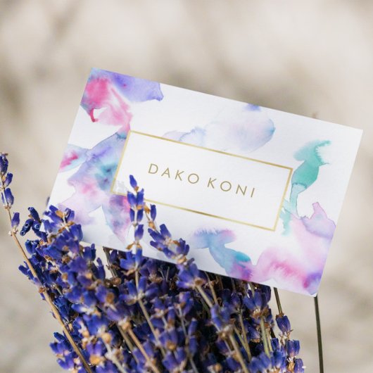 Carte De Visite Elégant cadre floral or