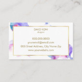 Carte De Visite Elégant cadre floral or (Dos)