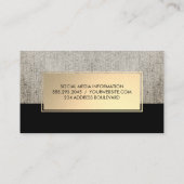 Carte De Visite Elégant cadre Linen métal or (Dos)
