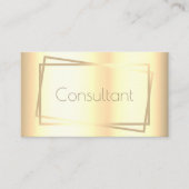 Carte De Visite Elégant cadre moderne couleur or Consultant (Devant)