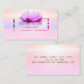 Carte De Visite Élégant cadre moderne Lotus brillant or (Devant / Derrière)