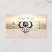 Carte De Visite Élégant cadre moderne Lotus Moon Gold (Devant)