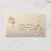 Carte De Visite Elégant Cadre Or, Confetti Machine à coudre Chat (Devant)