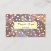 Carte De Visite Élégant, Cadre Or, Confetti, Points (Devant)