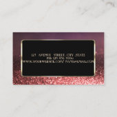Carte De Visite Elégant Cadre Or Design Luxe, Bokeh Glittery (Dos)