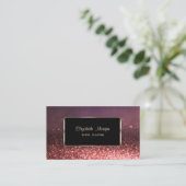 Carte De Visite Elégant Cadre Or Design Luxe, Bokeh Glittery (Debout devant)