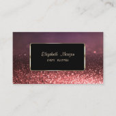 Carte De Visite Elégant Cadre Or Design Luxe, Bokeh Glittery (Devant)