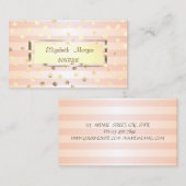 Carte De Visite Élégant, Cadre Or Gratté, Confetti (Devant / Derrière)