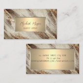 Carte De Visite Elégant cadre or simple, Parties scintillant or (Devant / Derrière)