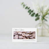 Carte De Visite Elégant café haricots barista calligraphie QR-Code (Debout devant)