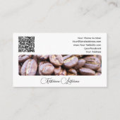 Carte De Visite Elégant café haricots barista calligraphie QR-Code (Dos)