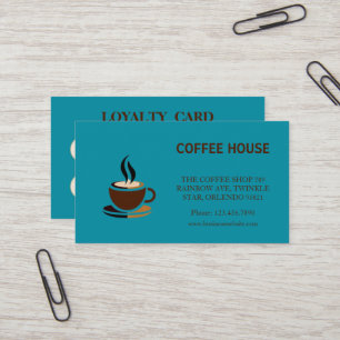 Carte De Visite Elégant café simple Shop Loyalty Card