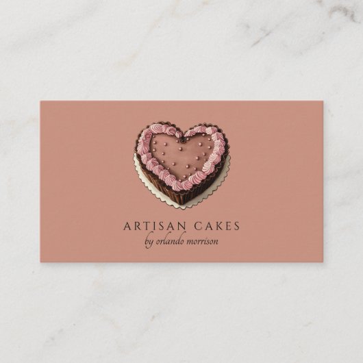 Carte De Visite Elegant Cake Bakery Brown (Devant)