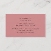 Carte De Visite Elegant Cake Bakery Dusty Blush Pink (Dos)