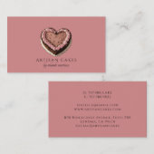 Carte De Visite Elegant Cake Bakery Dusty Blush Pink (Devant / Derrière)