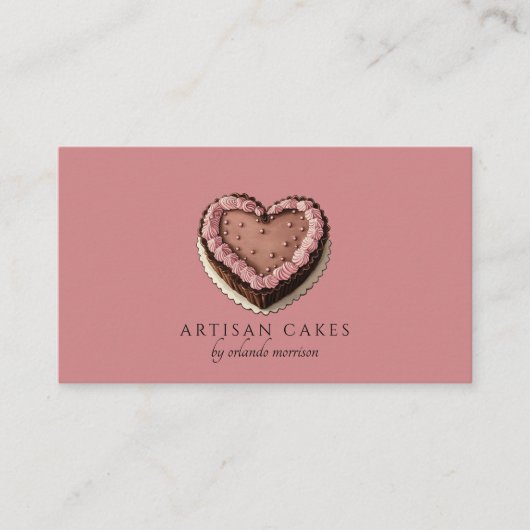Carte De Visite Elegant Cake Bakery Dusty Blush Pink (Devant)