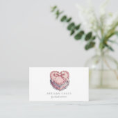 Carte De Visite Elegant Cake Bakery Heart Cake (Debout devant)