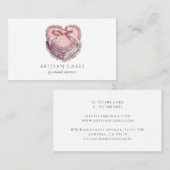 Carte De Visite Elegant Cake Bakery Heart Cake (Devant / Derrière)